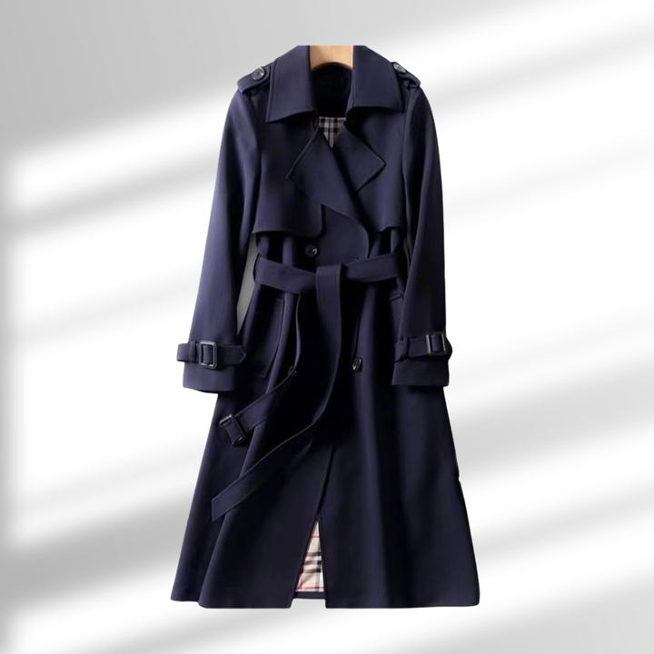 Sofia – Trench Long à Ceinture et Double Boutonnage