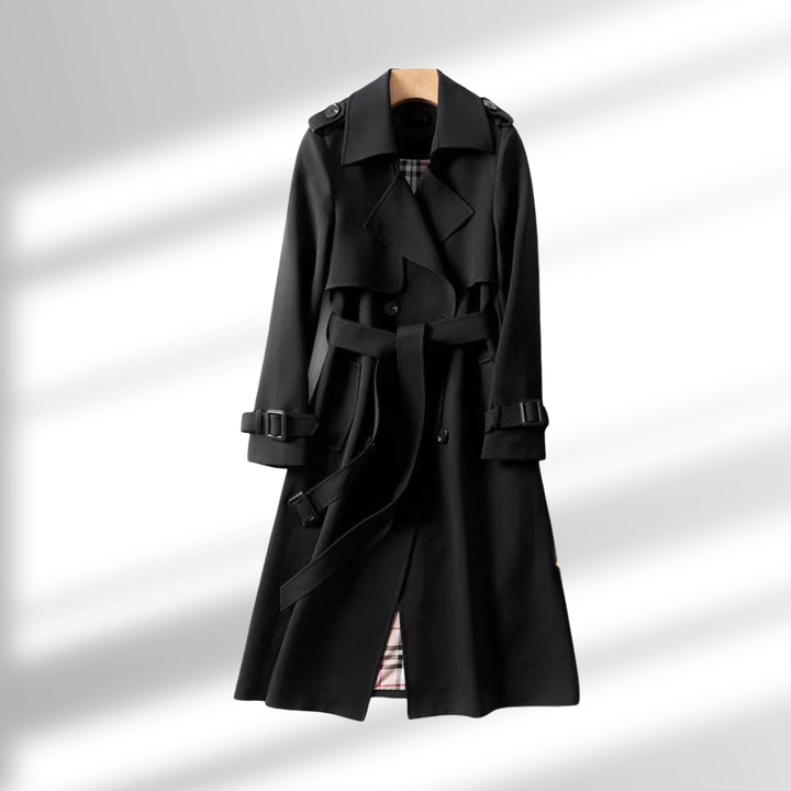 Sofia – Trench Long à Ceinture et Double Boutonnage