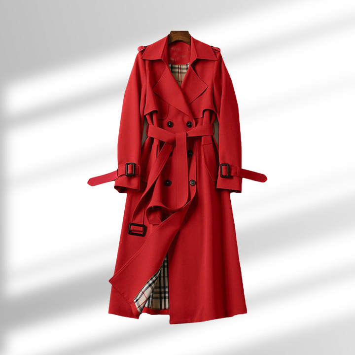 Sofia – Trench Long à Ceinture et Double Boutonnage