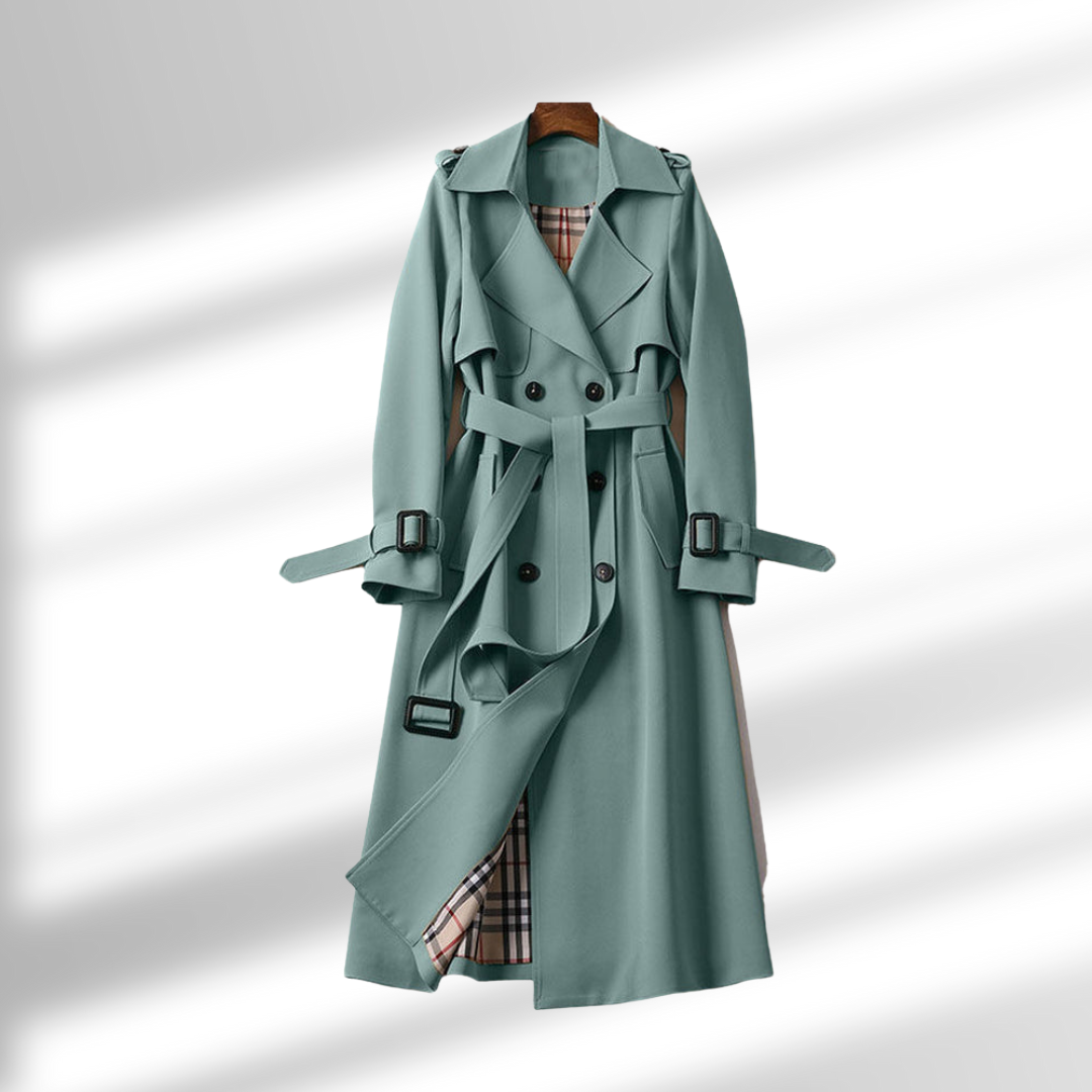 Sofia – Trench Long à Ceinture et Double Boutonnage