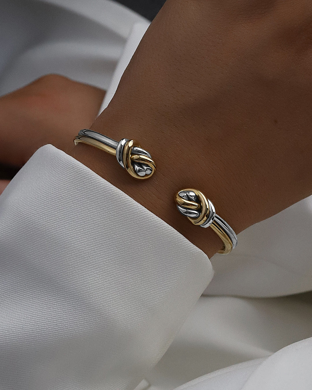 Double Nœud or et argent