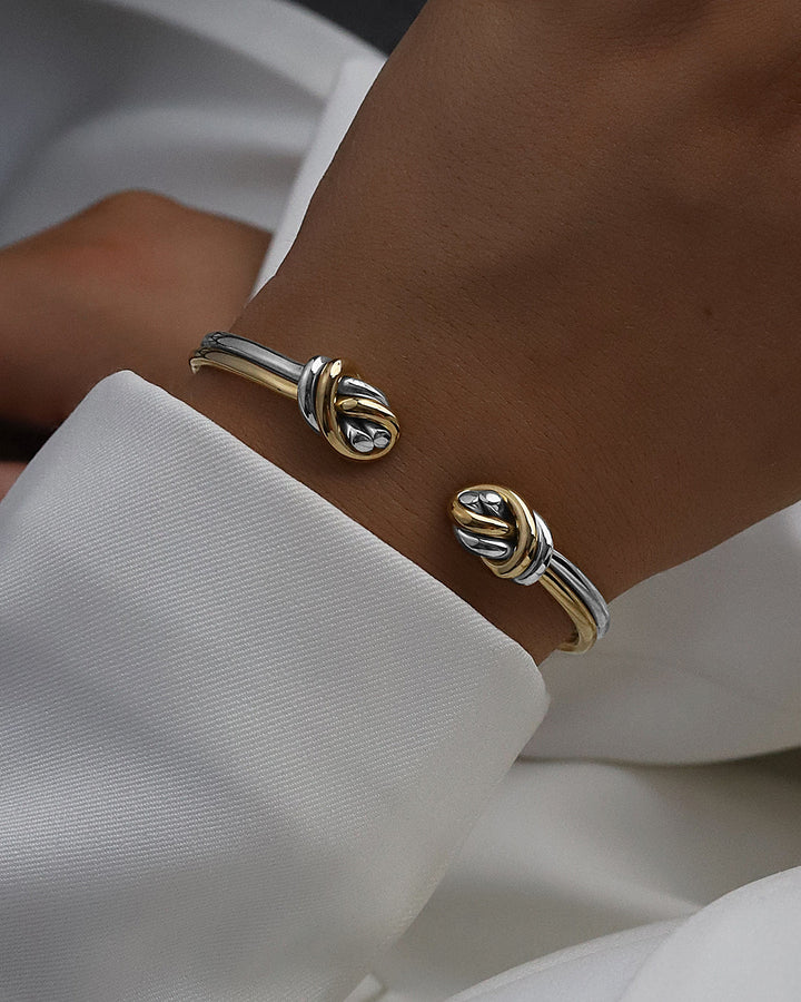 Double Nœud or et argent