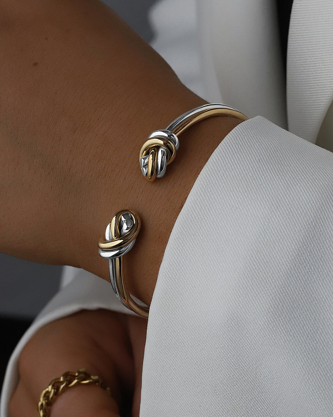 Double Nœud or et argent