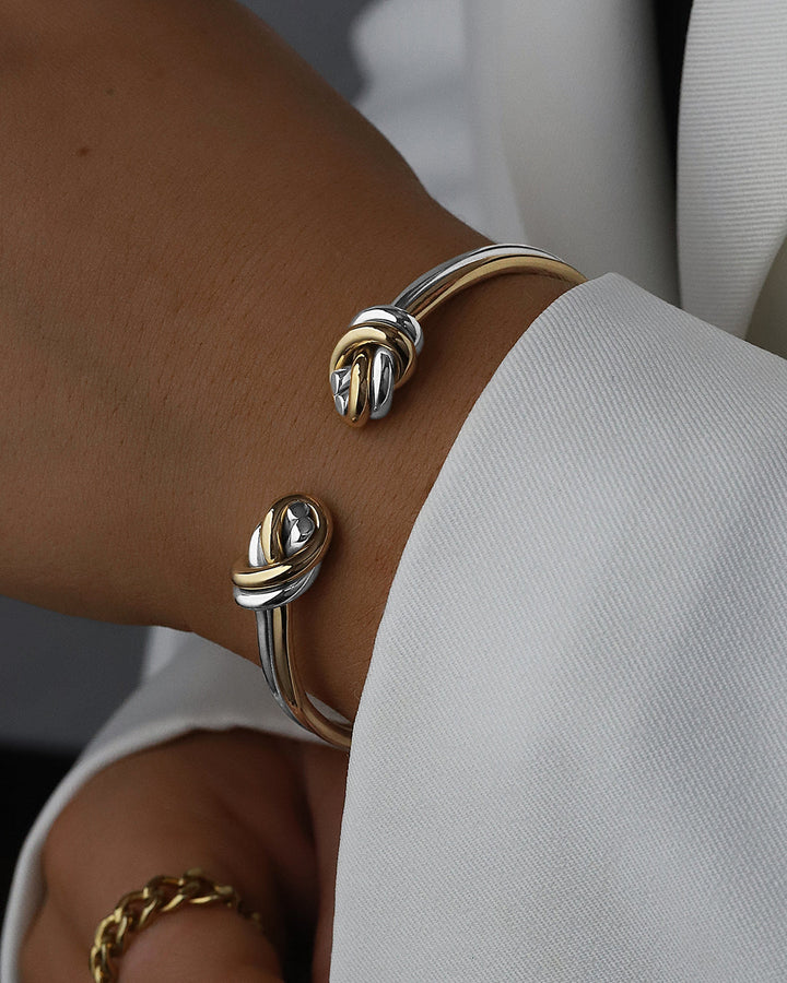 Double Nœud or et argent