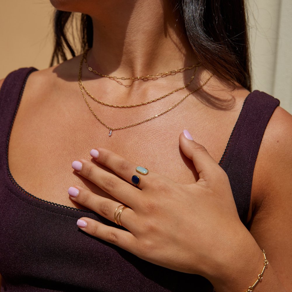 Bague tournant en aigue-marine